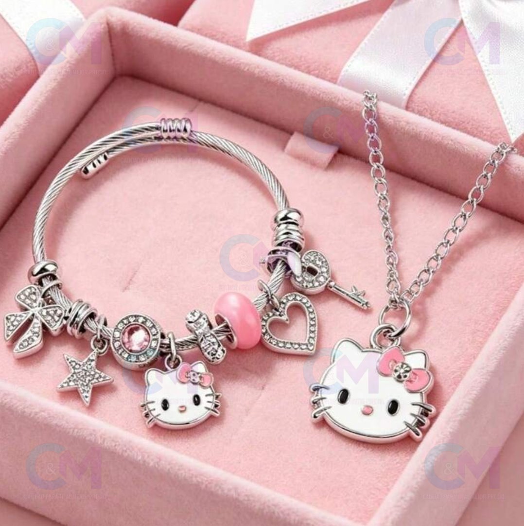 SET COLLAR Y PULSERA DE HELLO KITTY ANIMADOA SANRIO 